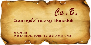 Csernyánszky Benedek névjegykártya