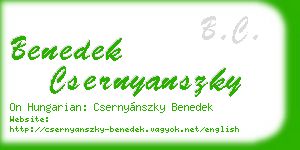 benedek csernyanszky business card