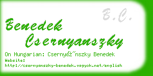 benedek csernyanszky business card